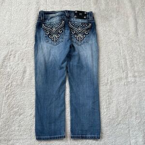Vintage Y2K Miss Me Women’s Embellished Bling Signature Cropped Capri Jeans